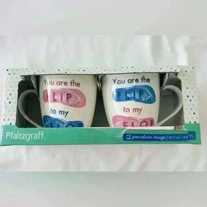 Pfaltzgraff Box Set for f 2 Porcelain Mugs “You Are The Flip to My Flop”